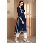 Load image into Gallery viewer, Casual Rayon Blue Kurti Kashvii
