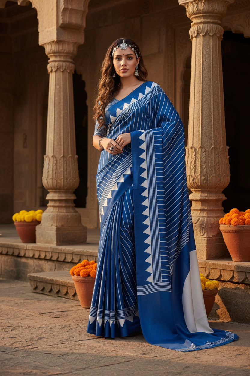 Pid 65005 women s satin crepe printed saree with unstitched blouse 5 5 mtr blue 1 1000x1000