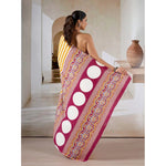 Load image into Gallery viewer, Women's Satin Crepe Printed Saree With Unstitched Blouse 5.5Mtr (Mustard)