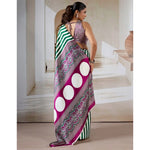 Load image into Gallery viewer, Women's Satin Crepe Printed Saree With Unstitched Blouse 5.5Mtr (Green)