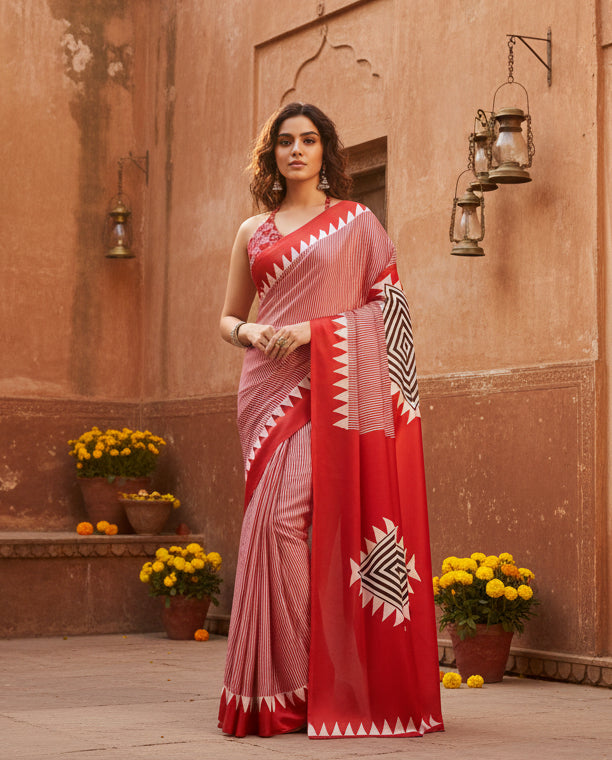 Pid 65032 women s satin crepe printed saree with unstitched blouse 5 5 mtr red 1 1000x1000