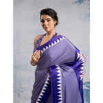 Load image into Gallery viewer, Women's Satin Crepe Printed Saree With Unstitched Blouse 5.5Mtr (Purple)