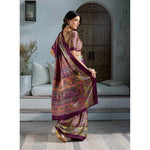 Load image into Gallery viewer, Women's Satin Crepe Printed Saree With Unstitched Blouse 5.5Mtr (Purple)