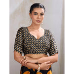 Load image into Gallery viewer, Women's Satin Crepe Printed Saree With Unstitched Blouse 5.5Mtr (Mustard)