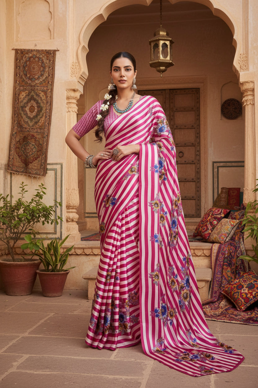 Pid 65097 women s satin crepe printed saree with unstitched blouse 5 5 mtr pink 1 1000x1000