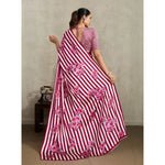 Load image into Gallery viewer, Women's Satin Crepe Printed Saree With Unstitched Blouse 5.5Mtr (Maroon)