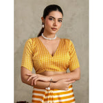 Load image into Gallery viewer, Women's Satin Crepe Printed Saree With Unstitched Blouse 5.5Mtr (Mustard)