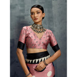 Load image into Gallery viewer, Women's Satin Crepe Printed Saree With Unstitched Blouse 5.5Mtr (Multicolor)