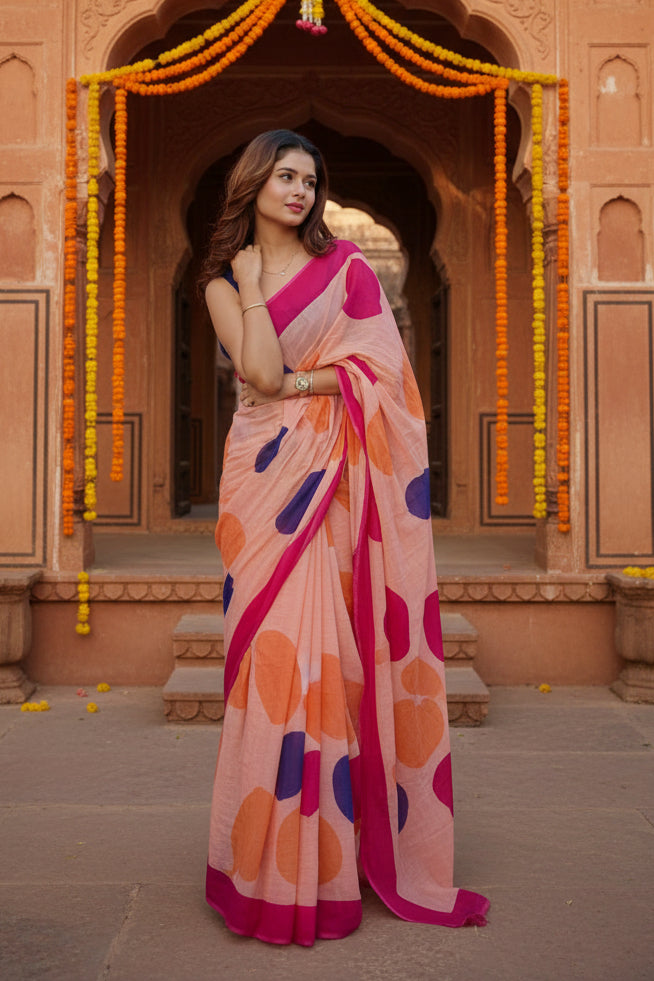 Pid 65154 women s linen printed saree with unstitched blouse 5 5 mtr orange 1 1000x1000_bb6b2521 fa41 4b17 ad12 ede464ee1343