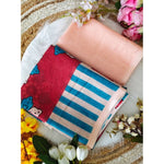 Load image into Gallery viewer, Women's Linen Printed Saree With Unstitched Blouse 5.5Mtr (Red)