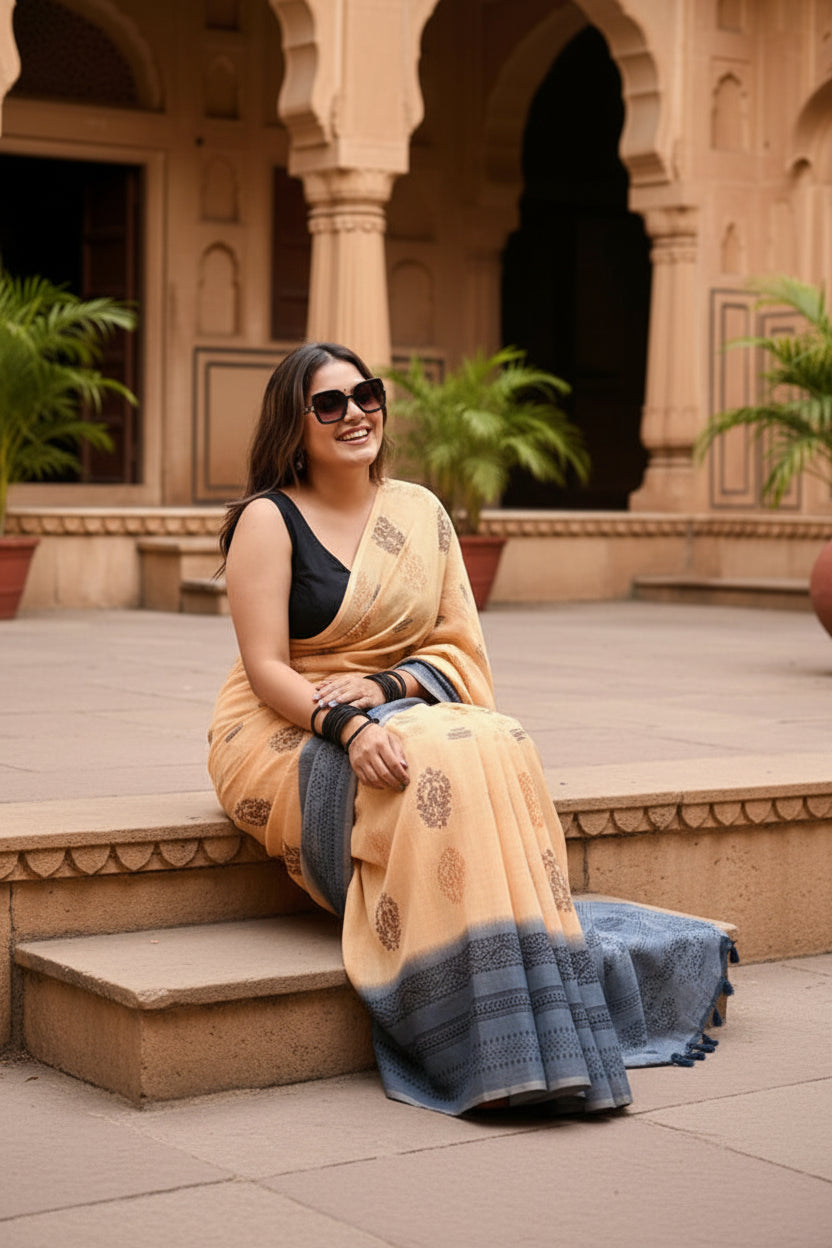 Pid 65212 women s linen printed saree with unstitched blouse 5 5 mtr peach 2 1000x1000_1_d8f7c715 03e7 43d1 832f 16bcfaef0de3