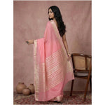 Load image into Gallery viewer, Women's Cotton Printed Saree With Unstitched Blouse 5.5Mtr (Coral Pink)