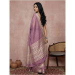 Load image into Gallery viewer, Women's Cotton Printed Saree With Unstitched Blouse 5.5Mtr (Purple)