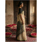 Load image into Gallery viewer, Women's Cotton Printed Saree With Unstitched Blouse 5.5Mtr (Beige)