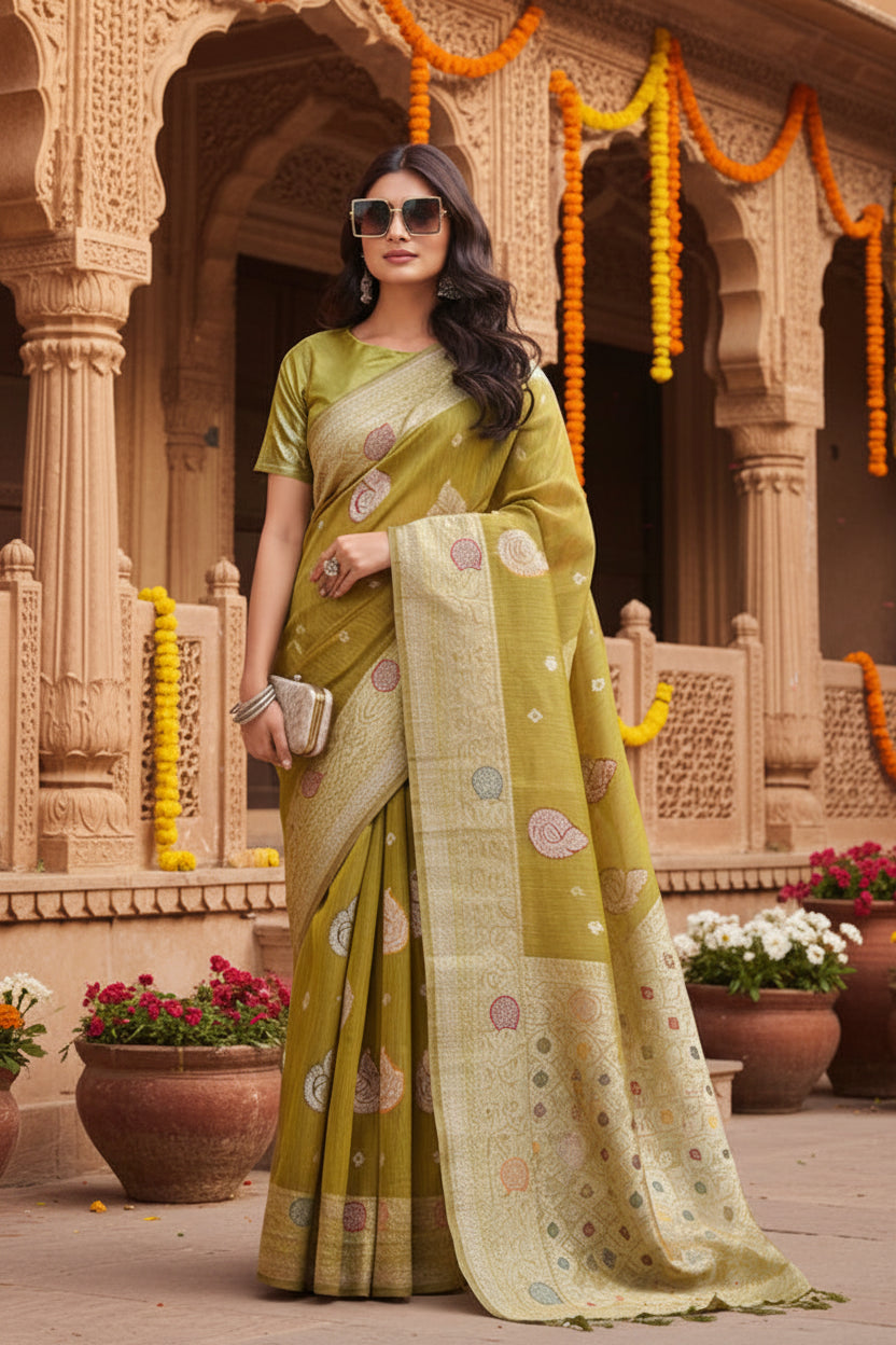 Pid 65237 women s linen cotton printed saree with unstitched blouse 5 5 mtr mustrad 1 1000x1000