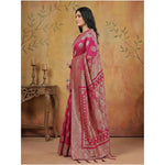 Load image into Gallery viewer, Women's Silk Blend Printed Saree With Unstitched Blouse 5.5Mtr (Magenta)