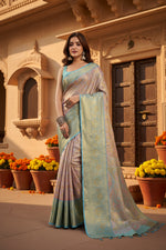 Load image into Gallery viewer, Women's Jacquard Saree With Unstitched Blouse 5.5Mtr (Multicolor)
