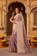 Load image into Gallery viewer, Women's Jacquard Saree With Unstitched Blouse 5.5Mtr (Multicolor)