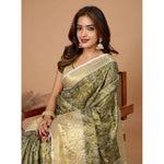 Load image into Gallery viewer, Women's Jacquard Saree With Unstitched Blouse 5.5Mtr (Olive)