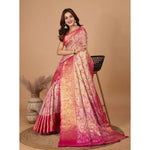 Load image into Gallery viewer, Women's Jacquard Saree With Unstitched Blouse 5.5Mtr (Pink)