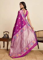 Load image into Gallery viewer, Women's Faux_Banarasi_Silk Woven Saree With Unstitched Blouse 5.5Mtr (Magenta)
