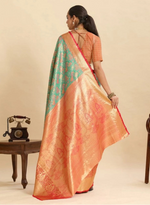 Load image into Gallery viewer, Women's Faux_Banarasi_Silk Woven Saree With Unstitched Blouse 5.5Mtr (Green)