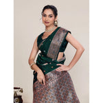 Load image into Gallery viewer, Women's Jacquard Woven Saree With Unstitched Blouse 5.5Mtr (Green)