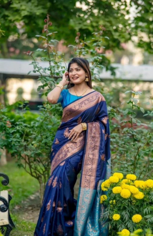 Pid 65664 generic women s katan silk zari weaving saree with unstitched blouse 5 5 mtr navy blue 2 1000x1000