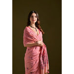 Load image into Gallery viewer, Women's Blended_Cotton Floral Saree With Unstitched Blouse 5.5Mtr (Pink)