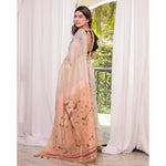 Load image into Gallery viewer, Women's Blended Cotton Woven Motifs Saree With Unstitched Blouse 5.5Mtr (Peach)