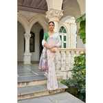 Load image into Gallery viewer, Women's Blended_Cotton Floral Weaving Pattern Saree With Unstitched Blouse 5.5Mtr (Purple)