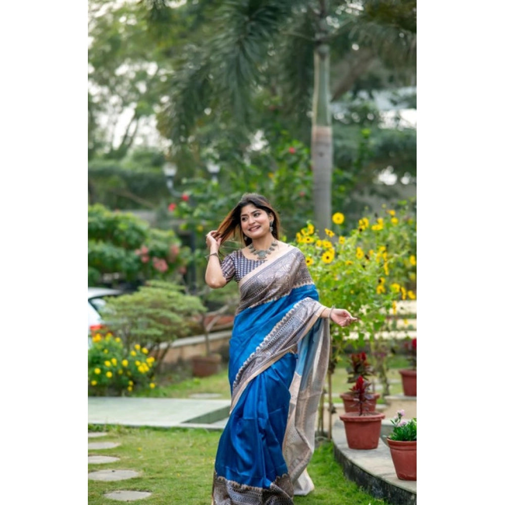 Pid 65768 generic women s faux tussar geometric print saree with unstitched blouse 5 5 mtr royal bl 1000x1000