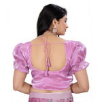 Load image into Gallery viewer, Women's Jimmy Solid Designer Neck Elastic Sleeve Readymade Blouse (Light Pink 38 , Alterable up to 42)-PID65830