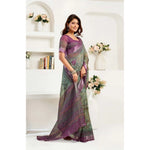 Load image into Gallery viewer, Women's Faux Linen Printed Ready to wear Saree With Unstitched Blouse 5.5Mtr (Multicolor)