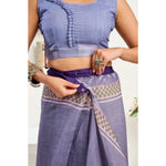 Load image into Gallery viewer, Women's Faux Linen Printed Ready to wear Saree With Unstitched Blouse 5.5Mtr (Light_Lavender)