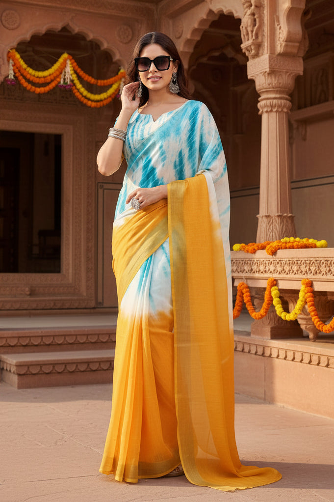 Pid 65907 women s faux linen abstract print ready to wear saree with unstitched blouse 5 5 mtr aqua 1000x1000_ba94f5ce 8c46 447b aa20 3d73468a4c47