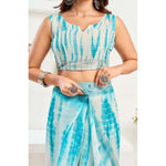Load image into Gallery viewer, Women's Faux Linen Abstract Print Ready to wear Saree With Unstitched Blouse 5.5Mtr (Multicolor)