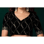 Load image into Gallery viewer, Women's Net Sequence Saree With Unstitched Blouse 5.5Mtr (Blue)