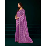 Load image into Gallery viewer, Women's Net Sequence Saree With Unstitched Blouse 5.5Mtr (Lavender)