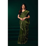 Load image into Gallery viewer, Women's Net Sequence Saree With Unstitched Blouse 5.5Mtr (Light Green)