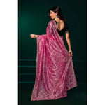 Load image into Gallery viewer, Women's Net Sequence Saree With Unstitched Blouse 5.5Mtr (Light Pink)
