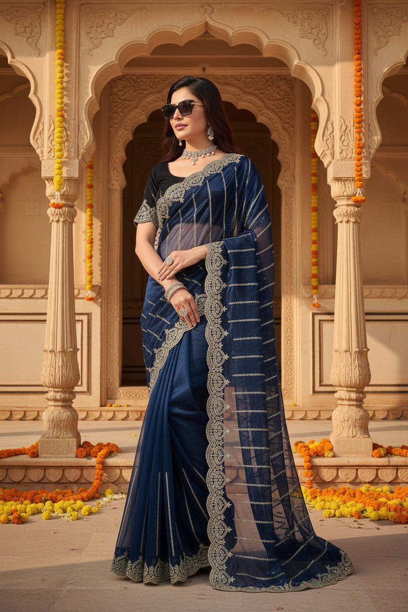 Pid 65951 women s net sequence saree with unstitched blouse 5 5 mtr blue 1 1000x1000