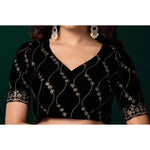 Load image into Gallery viewer, Women's Net Sequence Saree With Unstitched Blouse 5.5Mtr (Blue)