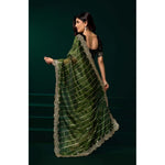 Load image into Gallery viewer, Women's Net Sequence Saree With Unstitched Blouse 5.5Mtr (Green)