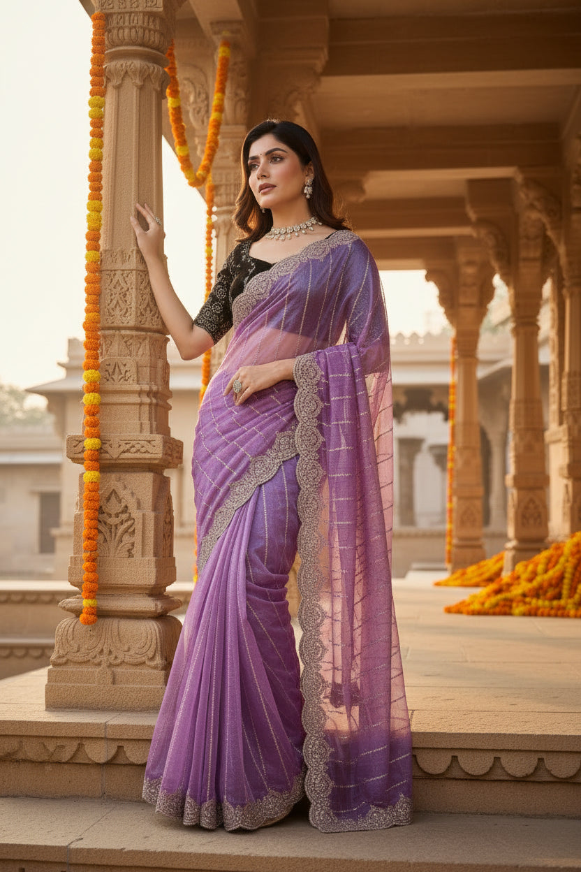 Pid 65954 women s net sequence saree with unstitched blouse 5 5 mtr lavender 1 1000x1000