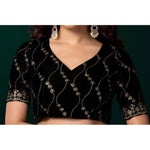 Load image into Gallery viewer, Women's Net Sequence Saree With Unstitched Blouse 5.5Mtr (Red)