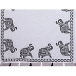 Load image into Gallery viewer, Women's Linen Cotton Printed Saree With Unstitched Blouse 5.5Mtr (White)