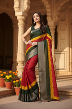 Load image into Gallery viewer, Women's Cotton Silk Solid Saree With Unstitched Blouse 5.5Mtr (Multicolor)