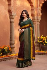 Load image into Gallery viewer, Women's Cotton Silk Solid Saree With Unstitched Blouse 5.5Mtr (Multicolor)