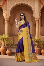 Load image into Gallery viewer, Women's Cotton Silk Printed Saree With Unstitched Blouse 5.5Mtr (Multicolor)